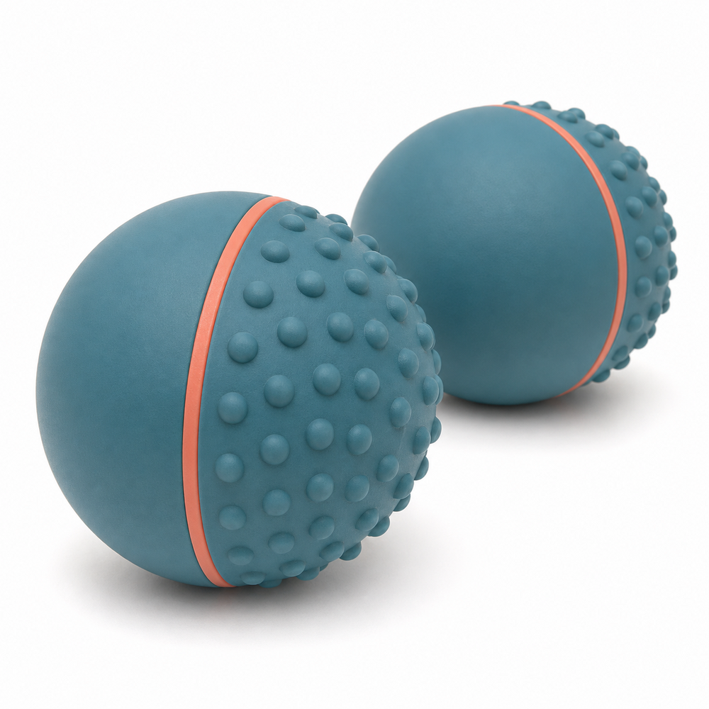 Dual-texture silicone massage ball