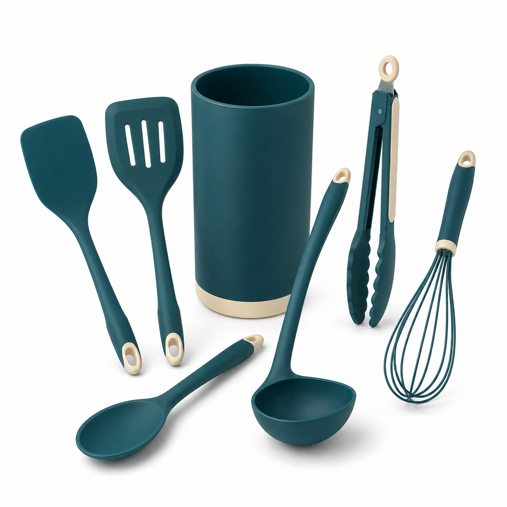 Silicone kitchen utensil set